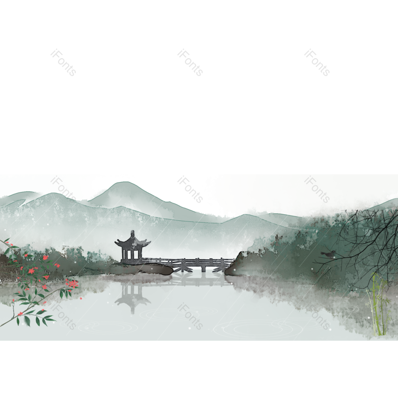 传统图片,简约风元素,水墨风PNG,大气免抠素材